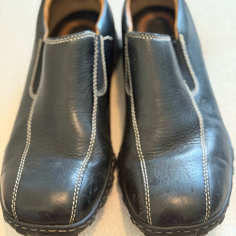 Men's Born Black Leather Slip-On Shoes